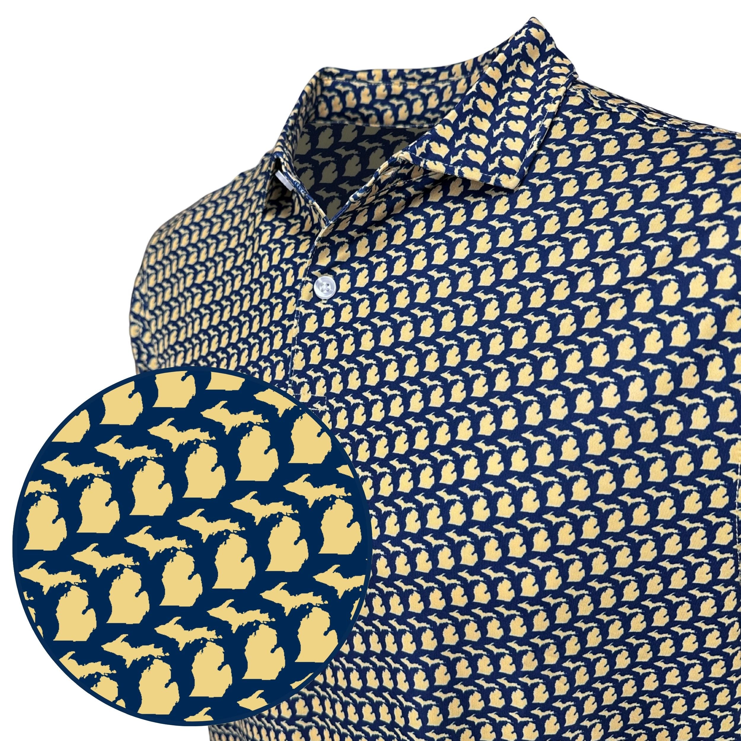 Michigan Blue Print Polo